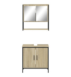 Ensemble de meubles de salle de bain 2 pcs chêne sonoma