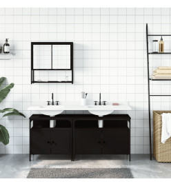 Ensemble de meubles salle de bain 3 pcs noir bois d'ingénierie