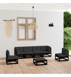 Salon de jardin 7 pcs avec coussins Bois de pin massif