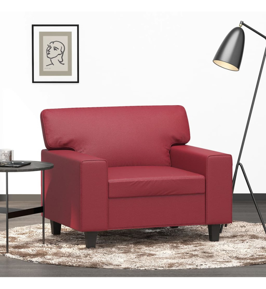 Fauteuil Rouge bordeaux 60 cm Similicuir