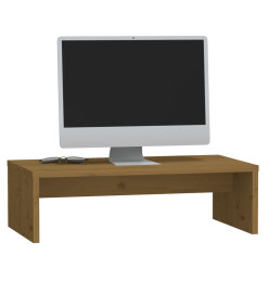 Support de moniteur Marron miel 50x27x15 cm Bois de pin solide