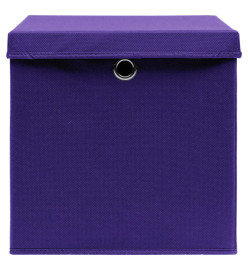 Boîtes de rangement et couvercles 4 pcs Violet 32x32x32cm Tissu