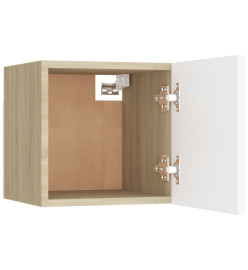 Meubles TV muraux 4 pcs Blanc et chêne sonoma 30,5x30x30 cm