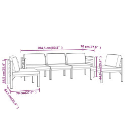 Salon de jardin 5 pcs avec coussins Aluminium Anthracite