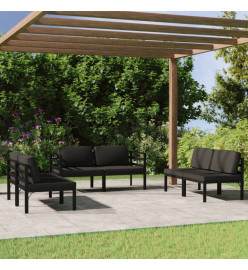 Salon de jardin 6 pcs avec coussins Aluminium Anthracite