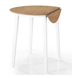 Jeu de table et chaise de bar 5pcs Bois massif Naturel et blanc