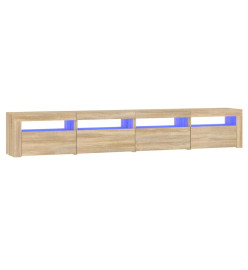 Meuble TV avec lumières LED Chêne sonoma 240x35x40 cm