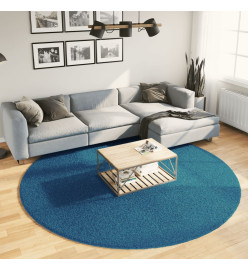 Tapis OVIEDO à poils courts turquoise Ø 240 cm