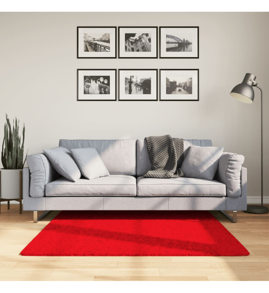 Tapis OVIEDO à poils courts rouge 120x120 cm Tapis OVIEDO à poils courts rouge 120x120 cm