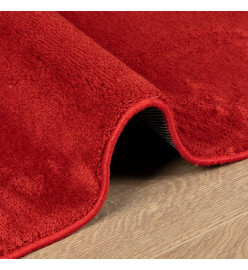 Tapis OVIEDO à poils courts rouge 120x120 cm