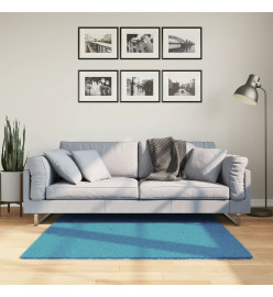 Tapis OVIEDO à poils courts turquoise 120x120 cm