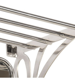 Porte-bagages avec cintres et miroir mural aluminium