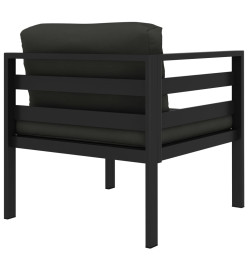 Salon de jardin 8 pcs avec coussins Aluminium Anthracite