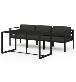 Salon de jardin 4 pcs avec coussins Aluminium Anthracite