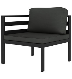 Salon de jardin 6 pcs avec coussins Aluminium Anthracite