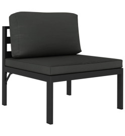 Salon de jardin 8 pcs avec coussins Aluminium Anthracite