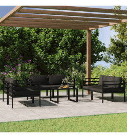 Salon de jardin 7 pcs avec coussins Aluminium Anthracite