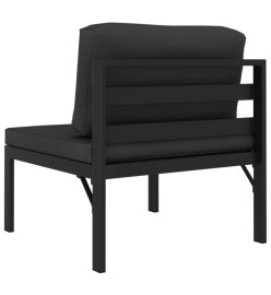 Canapé de jardin 4 places avec coussins Aluminium Anthracite