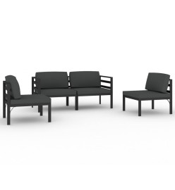 Salon de jardin 4 pcs avec coussins Aluminium Anthracite