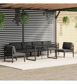 Salon de jardin 7 pcs avec coussins Aluminium Anthracite