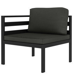 Salon de jardin 9 pcs avec coussins Aluminium Anthracite