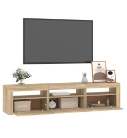 Meuble TV avec lumières LED Chêne sonoma 180x35x40 cm