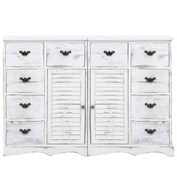 Buffet avec 10 tiroirs Blanc 113 x 30 x 79 cm Bois