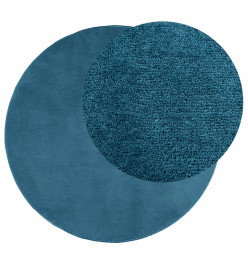 Tapis OVIEDO à poils courts turquoise Ø 200 cm