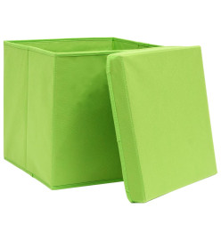 Boîtes de rangement avec couvercles 10pcs Vert 32x32x32cm Tissu