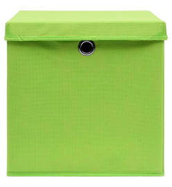 Boîtes de rangement avec couvercles 10pcs Vert 32x32x32cm Tissu