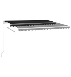 Auvent manuel rétractable avec LED 400x300 cm Anthracite