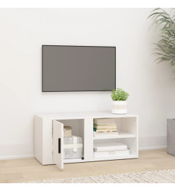 Meuble TV Blanc 80x31,5x36 cm Bois d'ingénierie