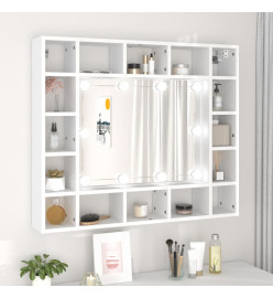 Armoire de miroir avec LED Blanc 91x15x76,5 cm