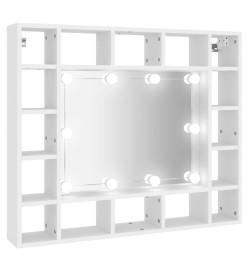 Armoire de miroir avec LED Blanc 91x15x76,5 cm