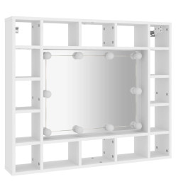 Armoire de miroir avec LED Blanc 91x15x76,5 cm