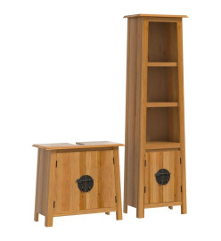 Ensemble de meubles de salle de bain 2 pcs bois de pin massif