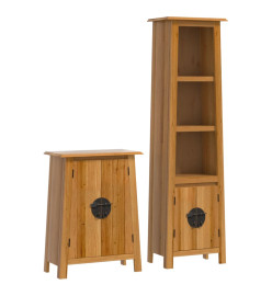 Ensemble de meubles de salle de bain 2 pcs bois de pin massif