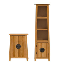 Ensemble de meubles de salle de bain 2 pcs bois de pin massif