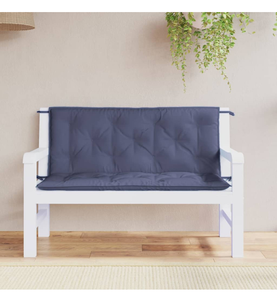 Coussins de banc de jardin lot de 2 bleu marine 120x50x7 cm Coussins de banc de jardin lot de 2 bleu marine 120x50x7 cm