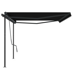 Auvent manuel rétractable avec poteaux 5x3,5 m Anthracite