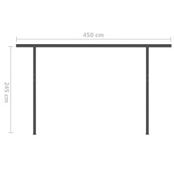 Auvent manuel rétractable avec poteaux 5x3,5 m Anthracite