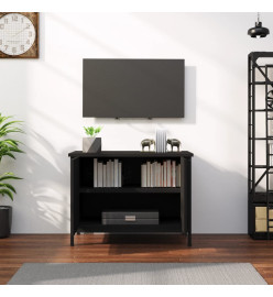 Meuble TV avec portes noir 60x35x45 cm bois d'ingénierie