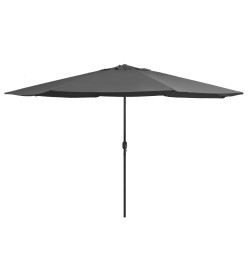 Parasol d'extérieur avec mât en métal 400 cm Anthracite