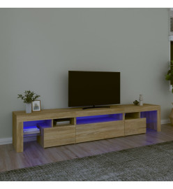 Meuble TV avec lumières LED Chêne sonoma 215x36,5x40 cm