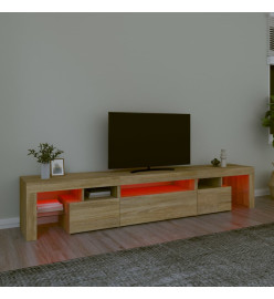 Meuble TV avec lumières LED Chêne sonoma 215x36,5x40 cm