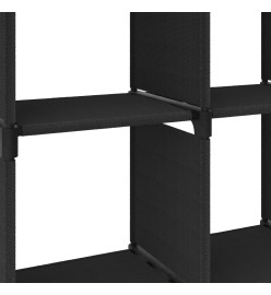 Étagère d'affichage 4 cubes Noir 69x30x72,5 cm Tissu