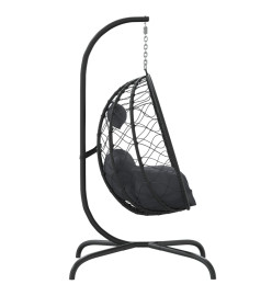 Chaise suspendue en forme d'œuf avec coussin Anthracite