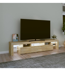 Meuble TV avec lumières LED Chêne sonoma 200x36,5x40 cm