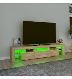 Meuble TV avec lumières LED Chêne sonoma 200x36,5x40 cm