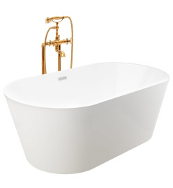 Baignoire autoportante et robinet 220 L 99,5 cm Doré